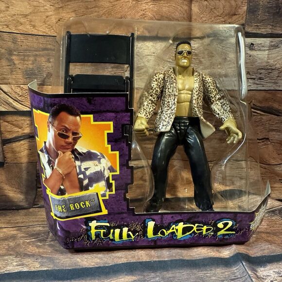 WWF The Rock Wrestling Figure Summer Slam 99 Fully Loaded 2 Jakks Pacific Chair - Picture 1 of 8